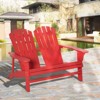 Outsunny Outdoor Adirondack Chair, Wooden Loveseat Bench, Lounger Armchair with Flat Back for Garden, Deck, Patio, Fire Pit - 2 of 4