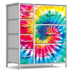 Sorbus Dresser with 7 Drawers - Storage Chest Organizer with Steel Frame, Wood Top, Handles, Fabric Bins - 1 of 4