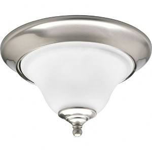 Progress Lighting Trinity 1-Light Flush Mount Ceiling Fixture, Brushed Nickel, Etched Glass Shade - 1 of 2