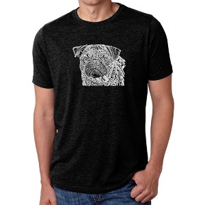 LA Pop Art Men's Premium Blend Word Art T-shirt - Pug Face - 1 of 4