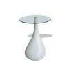 vidaXL Coffee Table Set of 2 High Gloss White Fiberglass, Tempered Glass - 4 of 4
