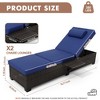 ODK Outdoor PE Wicker Chaise Lounge Chairs, Pool PE Wicker Lounge Chairs Set of 2, Brown Rattan Pool Lounge Chairs Adjustable Backrest Recliners - 2 of 4