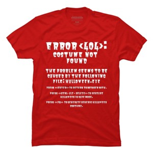 Men's Design By Humans Halloween Error 404 Costume Not Found Apparel, Funny Geeky By khaledned99 T-Shirt - 1 of 4