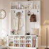 GustoWave 76" Hall Tree with Bench and Shoe Storage, Farmhouse Large 4-in-1 Entryway with Coat Rack & 6 Tri-Hooks, Mudroom Bench with Storage Seating - 3 of 4