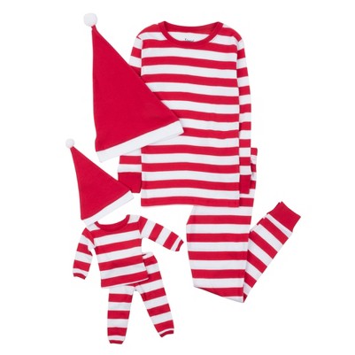 striped red & white with hat