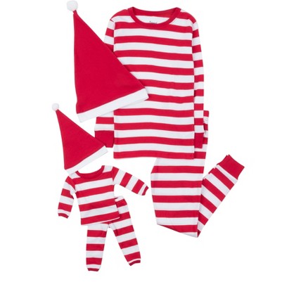 striped red & white with hat