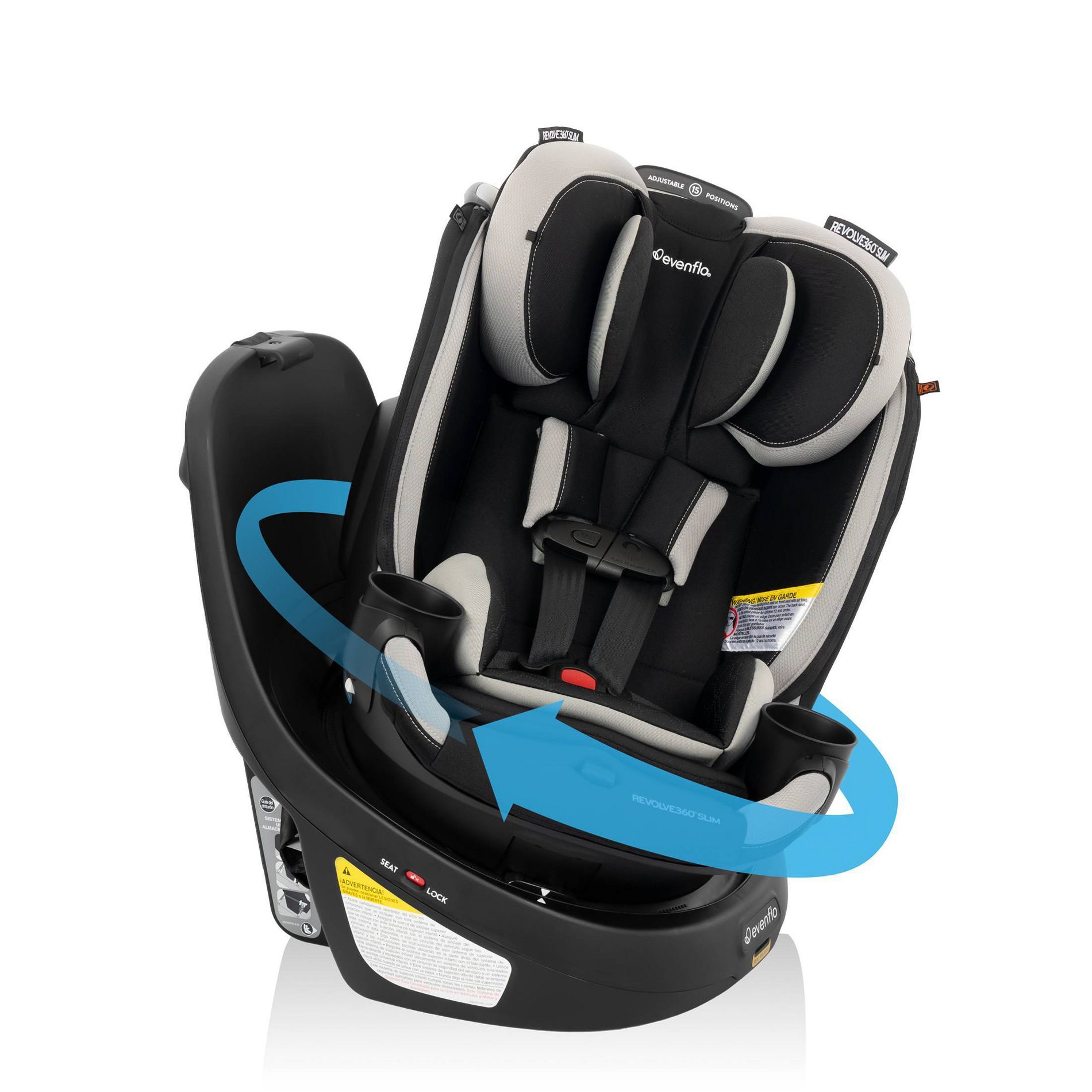 Evenflo Revolve 360 Slim 2-in-1 Rotational Convertible Car Seat with Quick Clean Cover