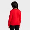 Girls' Long Sleeve Christmas 'Festive Pup' Graphic T-Shirt- Cat & Jack™ Red - 3 of 4