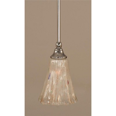 Toltec Lighting Any 1 - Light Pendant in  Chrome with 5.5" Fluted Frosted Crystal Shade