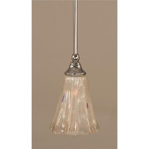 Toltec Lighting Any 1 - Light Pendant in  Chrome with 5.5" Fluted Frosted Crystal Shade - 1 of 1