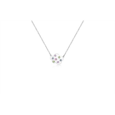 Chanteur Hypoallergenic Kids Jewelry Accessories Clouds Crystal White Gold Palladium Plating Necklace Pendant
