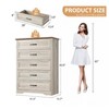 Nasitip 5-Drawer Dresser Farmhouse Storage Cabinet, 44''Tall Chest of Drawers,Large Storage Closet Organizers for LivingRoom, Entryway, Hallway - 3 of 4
