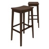 Plank+Beam 30" Bar Stool, Wood Modern Kitchen Stool, Saddle Seat Backless Bar Height Chair with Metal Footrest - 2 of 4