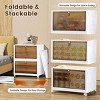 Racxily 4-Tier Foldable Storage Bins with Lid Front Magnetic Door&360¡ã Rotatable Wheels Collapsible Stackable Closet Organizer Containers - 2 of 4