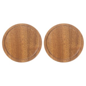 Unique Bargains Bamboo Durable Easy to Clean Cup Lid 2 Pcs - 1 of 4