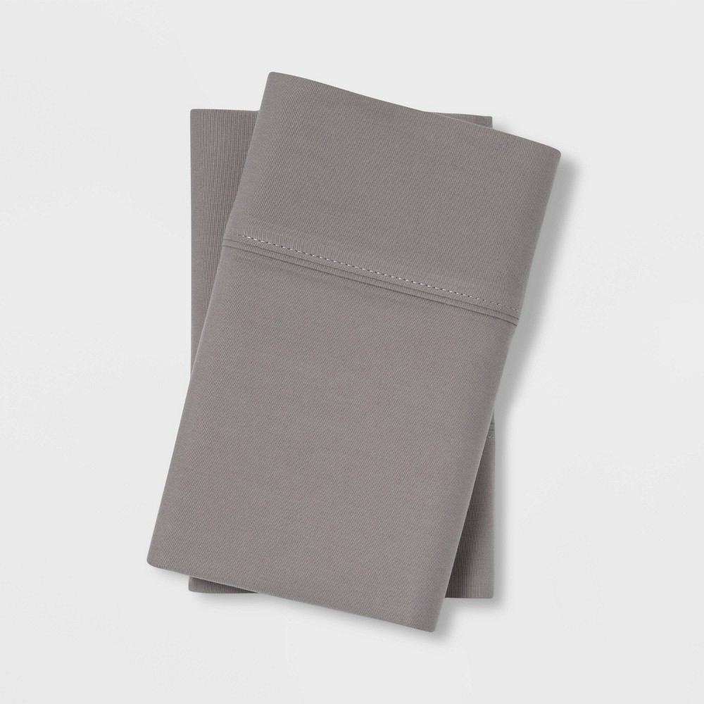 King 300 Thread Count Ultra Soft Pillowcase Set Gray - Threshold