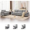 TYBOATLE 122" Leather Sectional Sofa Set, Comfy Modular Couch with Chairs, Deep Seat & Adjustable Armrest for Living Room, Apartment, Office, Studio - 3 of 4