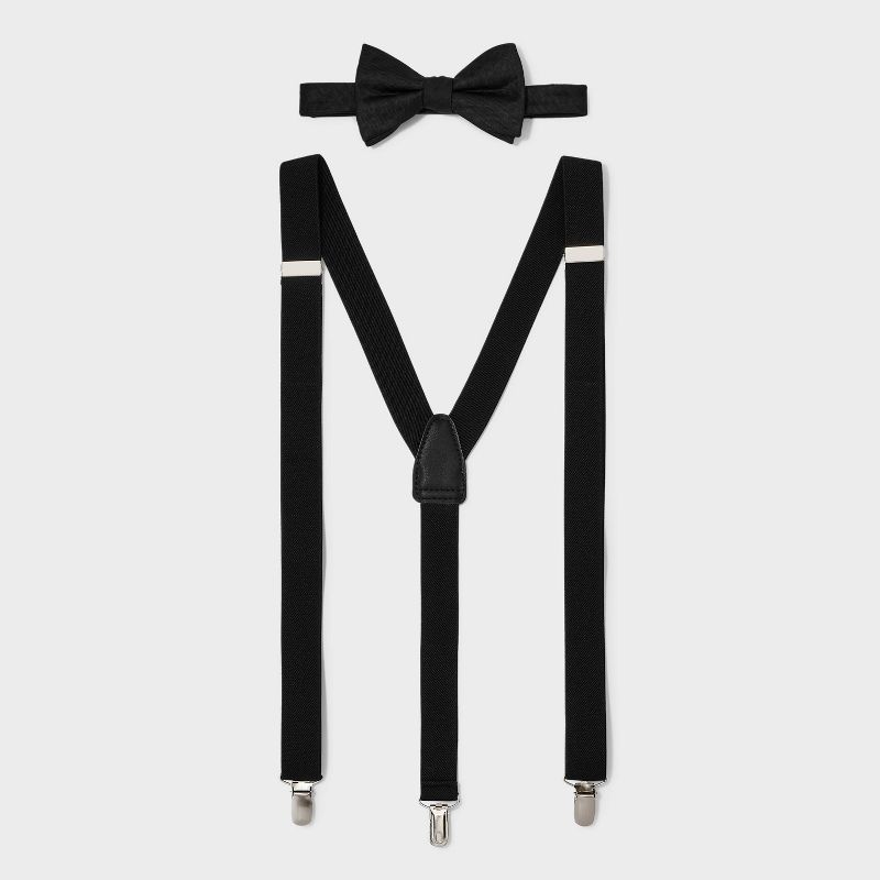 Men&#39;s Herringbone Stretch Suspender - Goodfellow &#38; Co&#8482; Black One Size, 1 of 2