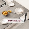 3-Piece Dining Table Set for 4 with 2 Benches, Kitchen Table with Corner Protectors, H-Shaped Frame, Compact for Apartments & Small Spaces - 3 of 4