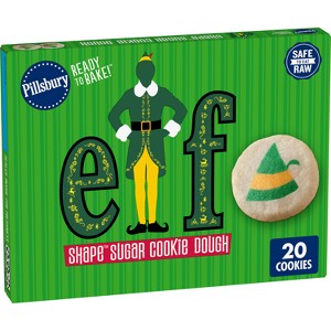 Pillsbury Ready-to-Bake Elf Shape Sugar Cookie Dough - 9.1oz/20ct - 1 of 4