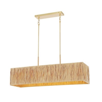 Amangiri Natural and Gold 5-Light LED Pendant with Brass Accents