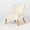 Sculpted Faux Shearling Accent Chair Cream - Threshold™ designed with Studio McGee: Tufted, Rubberwood Legs, Upholstered - 2 of 4