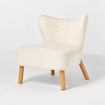 Sculpted Faux Shearling Accent Chair Cream - Threshold™ designed with Studio McGee