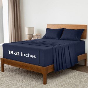 Mellanni 1800 Bed Sheet Set With DEEP Fitted Sheet - 1 of 3