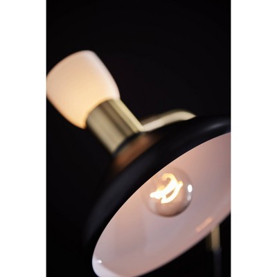 Edison Adjustable Black and Brass Metal Floor Lamp