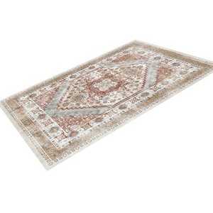 VEVOR Area Rug, 9 x 12 ft Large Washable Rug, Non-Slip and Tear-Resistant Soft Carpet,Pet Friendly Vintage Area Rugs,Indoor Mat for Bedroom,Brown Red - 1 of 4