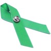 Bright Creations 50 Pack Green Satin Awareness Ribbons with Clutch Pins, 3.5 in - 4 of 4