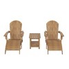WestinTrends Tuscany HIPS Outdoor Patio Folding Adirondack Chairs with Ottomans and Side Table (5-Piece Conversation Set) - 4 of 4