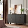 Modern 6 Drawer Double Dresser for Bedroom, Wide Chest of Drawers, Wooden TV Stand, Clothes Storage Cabinet Organizer for Living Room - 3 of 4