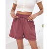 Coolmee Women Casual Shorts Drawstring Comfy Elastic Waist Shorts Summer Lightweight Short with Pockets - 2 of 4