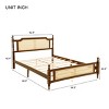 Queen Size Bed with Rattan Headboard and Footboard, Vintage Pine Wood Platform Bed for Bedroom-Baofuwish - 4 of 4