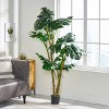 TopComfy Artificial Trees 180cm Artificial Monstera Tree Tall Fake Monstera Tree Lifelike Leaves Potted Monstera Tree for Home, Green, 46"*35"*71" - 2 of 4