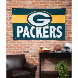 Evergreen Green Bay Packers Burlap 3' x 5' Flag, Premium Single Sided Printed with Grommets, Printed In The USA - 1 of 4