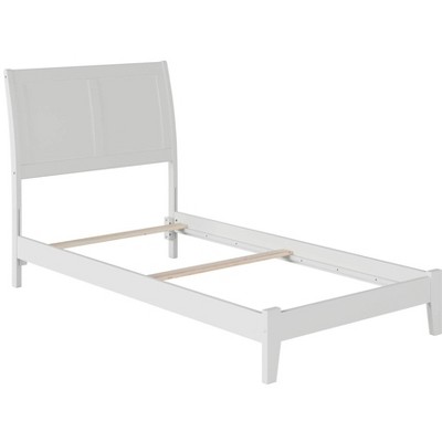AFI Furnishings Portland Twin Traditional Bed with Open Footboard and Turbo Charger in White