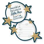 Big Dot of Happiness Twinkle Twinkle Little Star - Shaped Fill-in Invites - Baby Shower or Birthday Party Invitation Cards with Envelopes - Set of 12