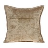 Parkland Collection,Byblo Taupe Solid Quilted Throw Pillow - 2 of 4