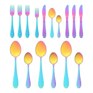 REGALWOVEN 16 Pieces Stainless Steel Mirror Polished Silverware Set Flatware Set - 1 of 4