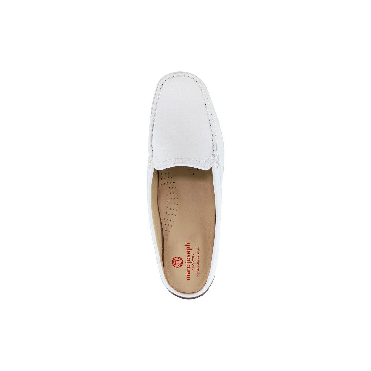 Женские сабо Marc Joseph New York Womens Leather Slip On Briarwood Venetian Mule Loafer - White Grainy, 6 — фото 6
