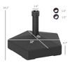 Patio Umbrella Base Holder, Heavy Duty Outdoor Umbrella Stand Base, Filled Up to 42lbs with Stand or 33lbs with Water for Garden, Poolside - 3 of 4
