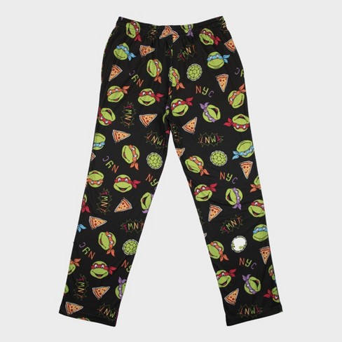 Men's Teenage Mutant Ninja Turtles Knit Fictitious Character Printed Pajama  Pants - Black : Target
