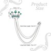 Unique Bargains Crown Hanging Chain Brooch Rhinestone Suit Pins - 2 of 4
