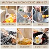 Itopfox 33-Piece Silicone Kitchen Utensil Set with Wooden Handles, Non-Stick Cooking Tools, Spatula, Ladle, Spoon, Tongs, Measuring Cup, Hooks & Mat - 3 of 4