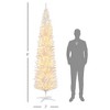 FURNIinspire Artificial Trees Indoor Outdoor Tall Slim Prelit Artificial Christmas Tree With 618 Tips, Christmas Decoration, White, 21.8"*21.8"*94.5" - 3 of 4