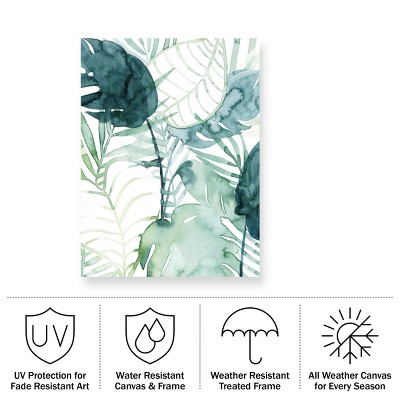 Grace Popp Green and White Botanical Canvas Print 19" x 14"