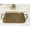 HomeRoots 16" Gold Rustic Metal Tray With Handles - 2 of 4