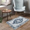 Boho Printed Washable Area Rug, Distressed Foldable Low Pile Carpet, Non Slip Vintage Accent Rug for Living Room Bedroom Office - 4 of 4